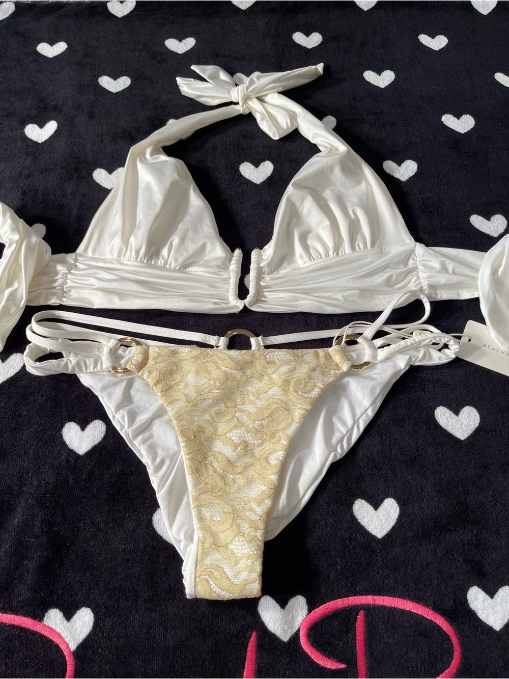 Beach bunny bikini L set bridal …read description on condition